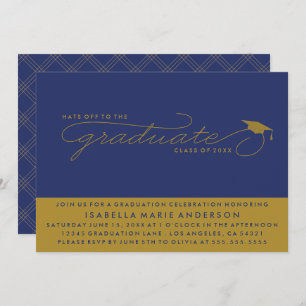 HATS OFF TO THE GRADUATE   GRADUATION INVITATION