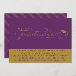 HATS OFF TO THE GRADUATE   GRADUATION INVITATION