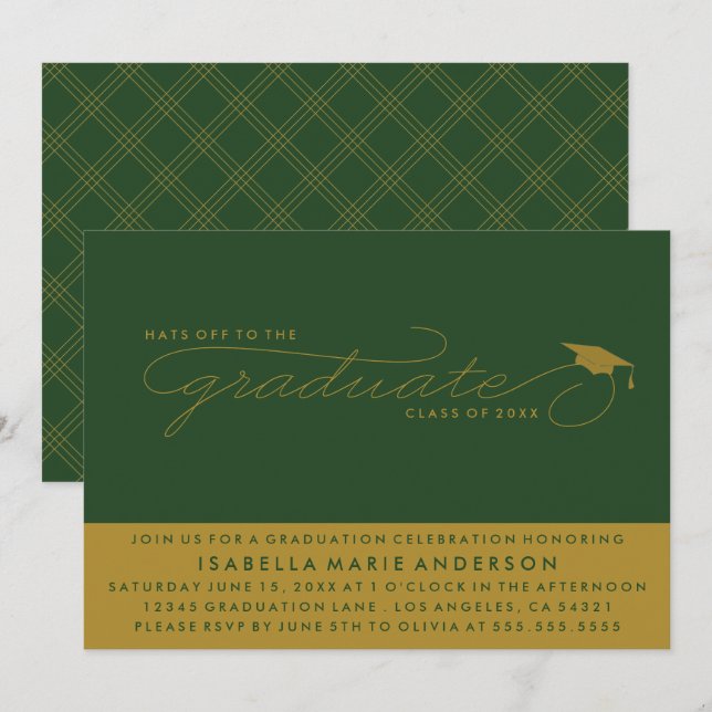 HATS OFF TO THE GRADUATE | GRADUATION INVITATION (Front/Back)