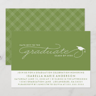 HATS OFF TO THE GRADUATE GRADUATION INVITATION
