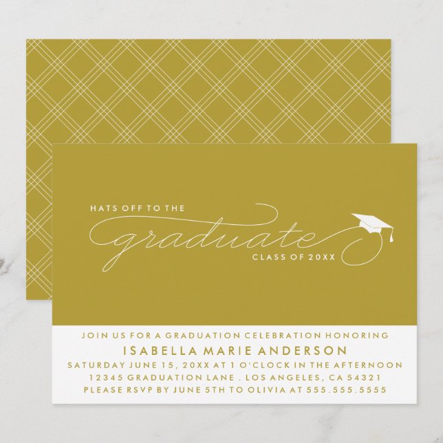 HATS OFF TO THE GRADUATE | GRADUATION INVITATION (Front/Back)