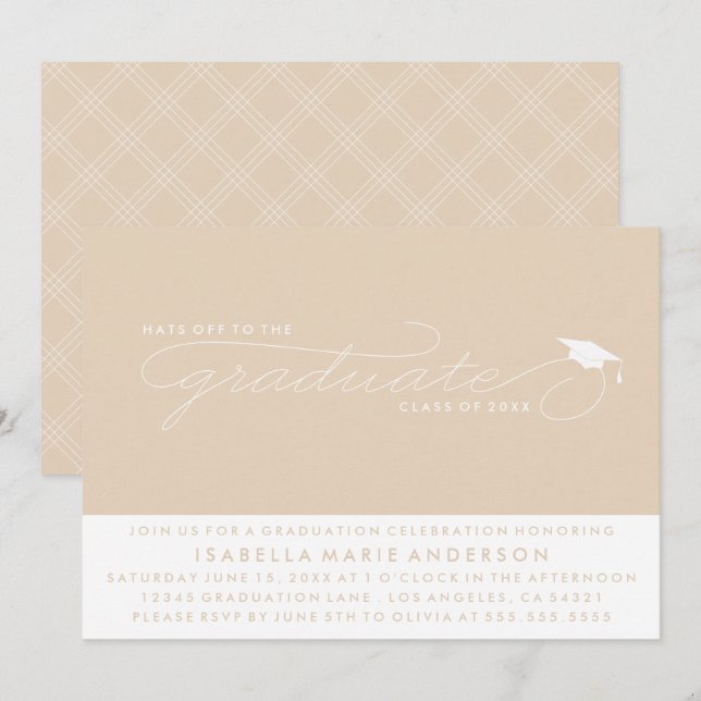HATS OFF TO THE GRADUATE | GRADUATION INVITATION (Front/Back)