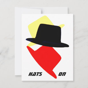 HATS ON OFF PARTY Invite Invitations EZ2 Customise