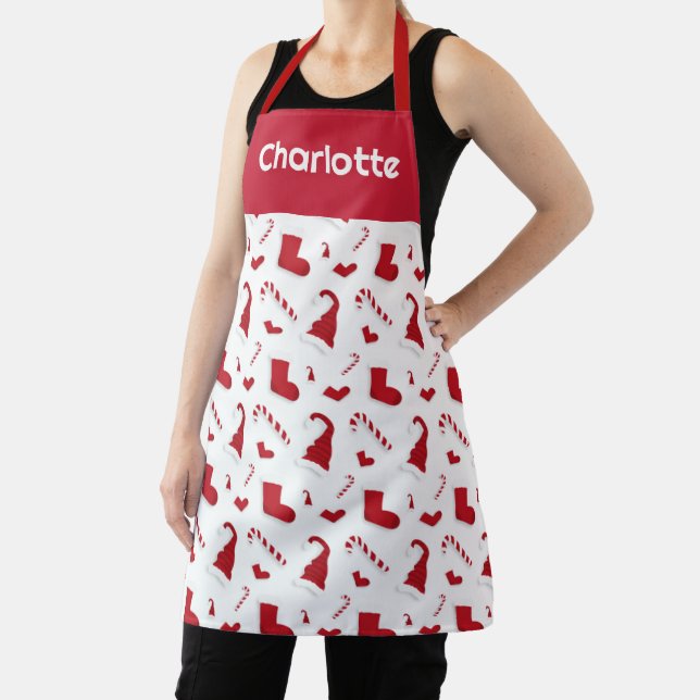 Hats Stockings Candy Canes Design  Apron (Insitu)