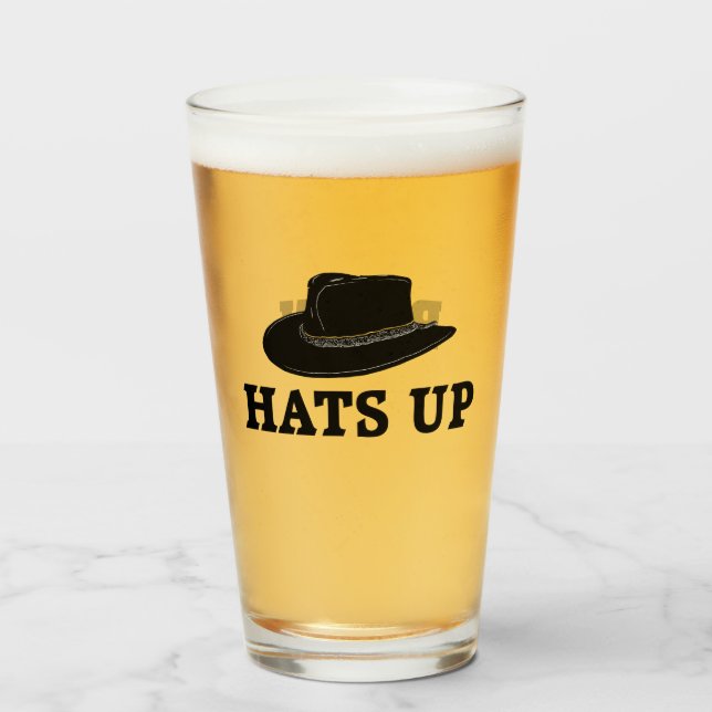 Hats Up Brew Glass (Front Filled)
