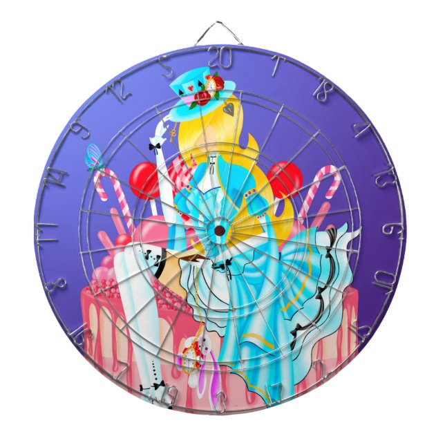 Hatted Lady on Birthday Cake Dartboard (Front)