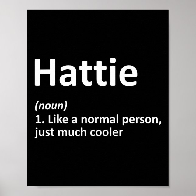 Hattie Definition Personalised Name Funny Birthday Poster (Front)