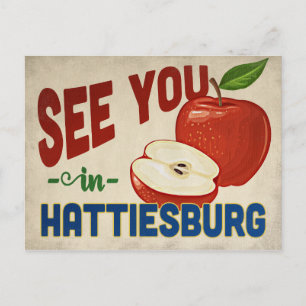 Hattiesburg Mississippi Apple - Vintage Travel Postcard
