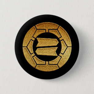 Hattori Kamon in Gold Seal 6 Cm Round Badge