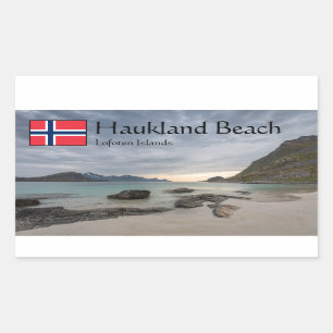 Haukland Beach Rectangular Sticker