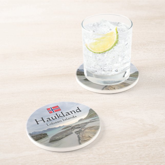 Haukland Souvenir Coaster (Side)