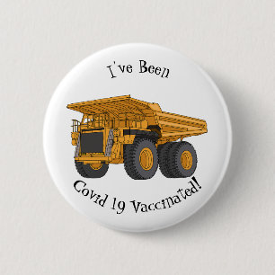 Haul truck cartoon illustration 6 cm round badge