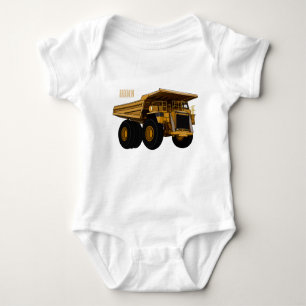 Haul truck cartoon illustration baby bodysuit