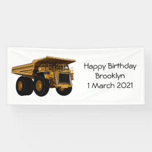 Haul truck cartoon illustration banner
