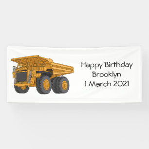Haul truck cartoon illustration banner