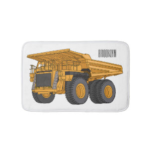 Haul truck cartoon illustration bath mat