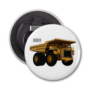 Haul truck cartoon illustration bottle opener