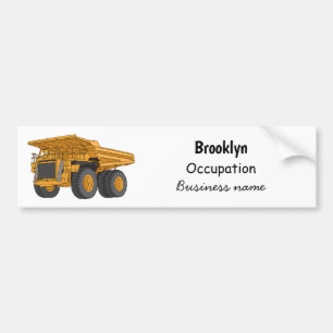 Haul truck cartoon illustration bumper sticker