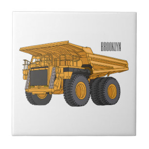 Haul truck cartoon illustration ceramic tile