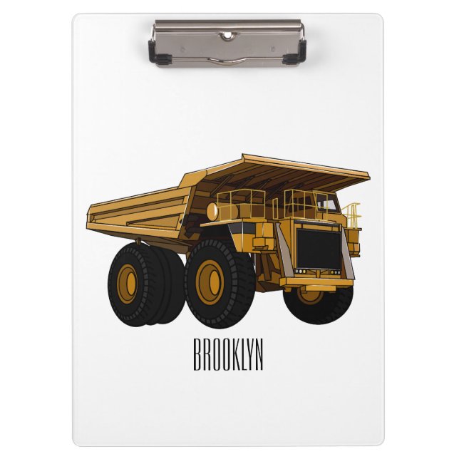Haul truck cartoon illustration clipboard (Front)