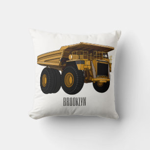 Haul truck cartoon illustration cushion