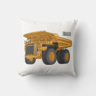 Haul truck cartoon illustration cushion
