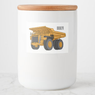 Haul truck cartoon illustration food label