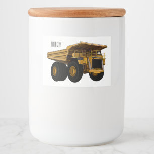 Haul truck cartoon illustration food label