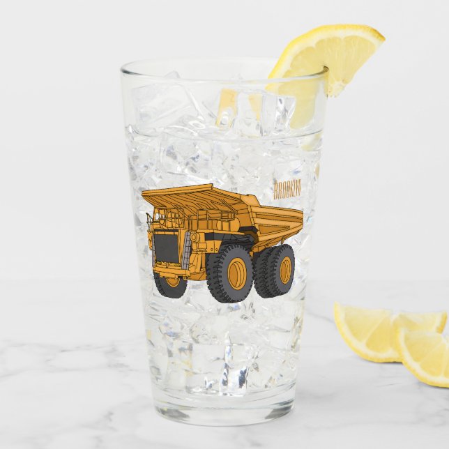 Haul truck cartoon illustration  glass (Back Ice)