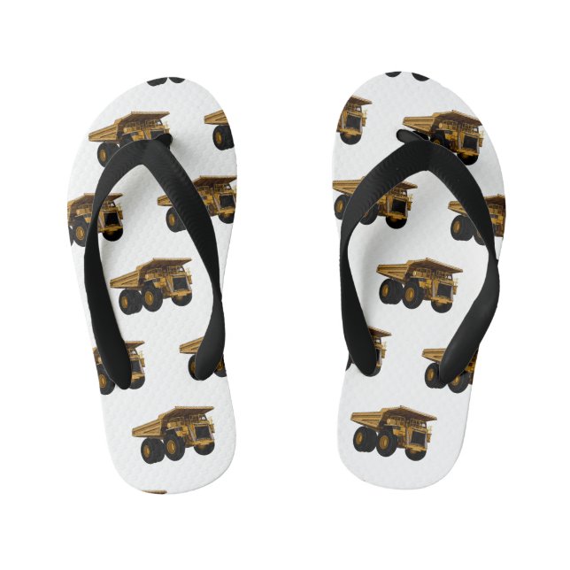 Haul truck cartoon illustration kid's thongs (Footbed)