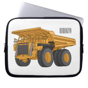 Haul truck cartoon illustration laptop sleeve