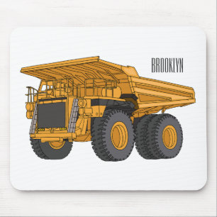 Haul truck cartoon illustration mouse pad
