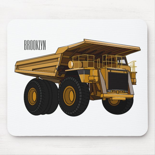Haul truck cartoon illustration mouse pad (Front)