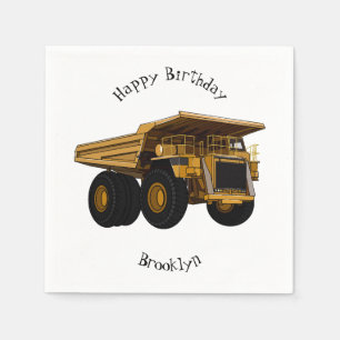 Haul truck cartoon illustration napkin