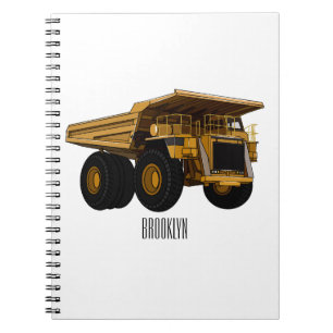 Haul truck cartoon illustration notebook