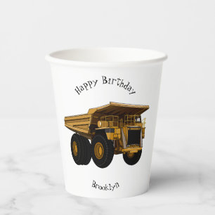 Haul truck cartoon illustration paper cups