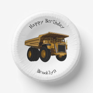 Haul truck cartoon illustration paper plate