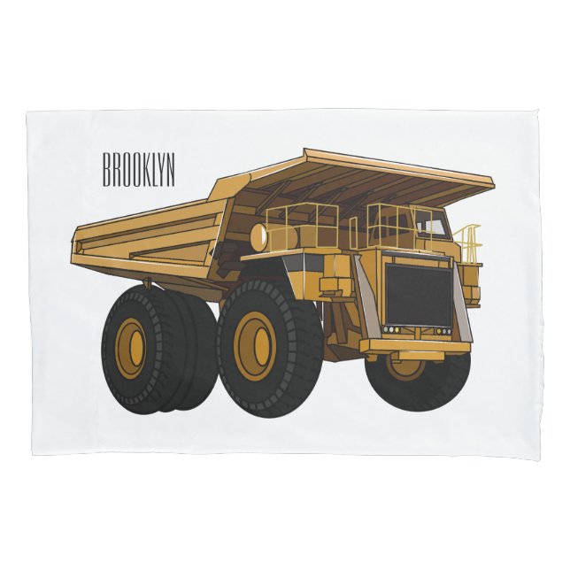 Haul truck cartoon illustration pillowcase (Front)