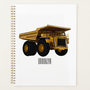 Haul truck cartoon illustration planner