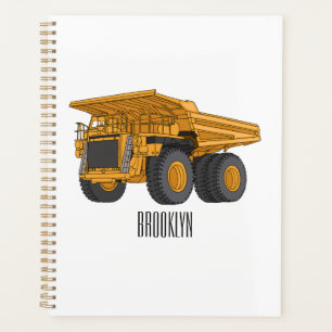 Haul truck cartoon illustration planner