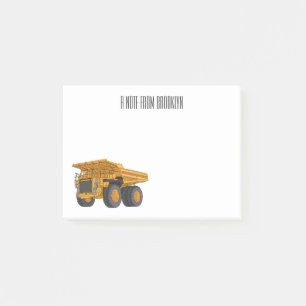 Haul truck cartoon illustration post-it notes