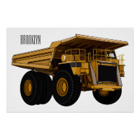 Haul truck cartoon illustration