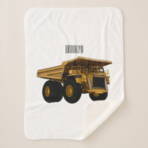 Haul truck cartoon illustration sherpa blanket
