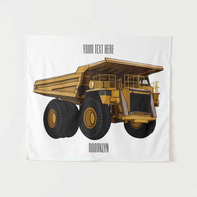 Haul truck cartoon illustration tapestry (Front (Horizontal))