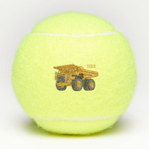 Haul truck cartoon illustration tennis balls
