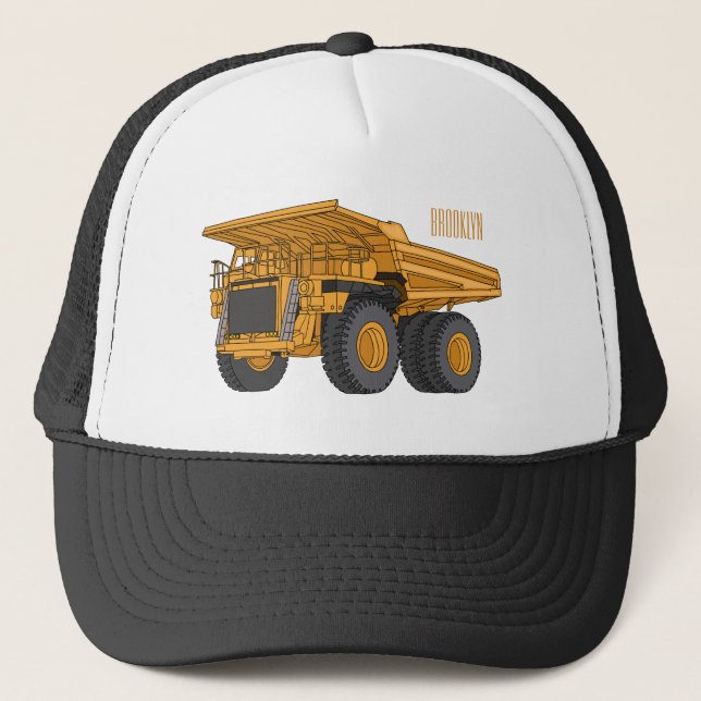 Haul truck cartoon illustration  trucker hat (Front)
