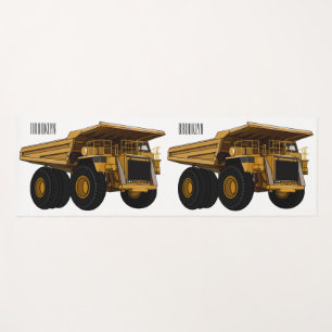 Haul truck cartoon illustration yoga mat