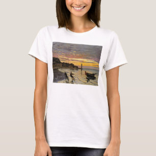 Hauling a Boat Ashore, Honfleur by Claude Monet T-Shirt
