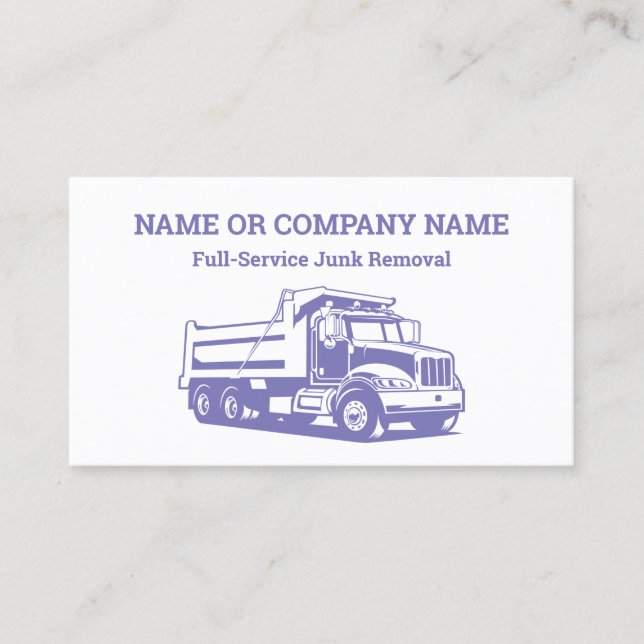 Hauling And Junk Removal Business Card (Front)