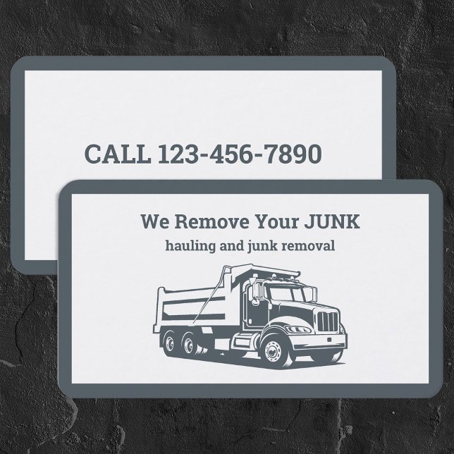 Hauling And Junk Removal  Business Card (Junk Removal Business Cards)